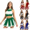 Женский укороченный топ без рукавов с мини-плиссированной юбкой, костюм черлидинга, униформа, наряд