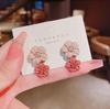 Niche Design Sense Contrasting Color Spray Paint Flower Earrings Female Korean Personality Simple Versatile Temperament Fashion Stud Earrings