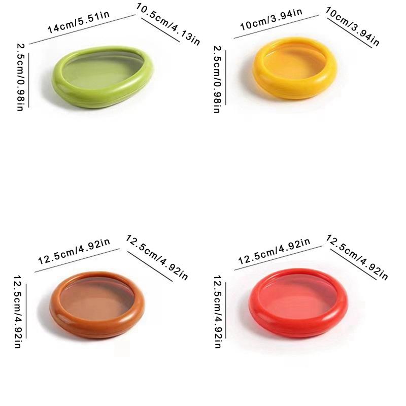 4pcs Creative Fruit Crisper Silicone Film Sealed Mini Refrigerator Storage Box Vegetable Avocado Lemon Storage Box