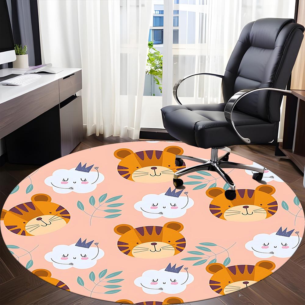 1pc Tiger Clouds Pattern Chair Carpet for Office  Machine Washable Rug for Office,  Good Gift for Family or Friends yy251225191