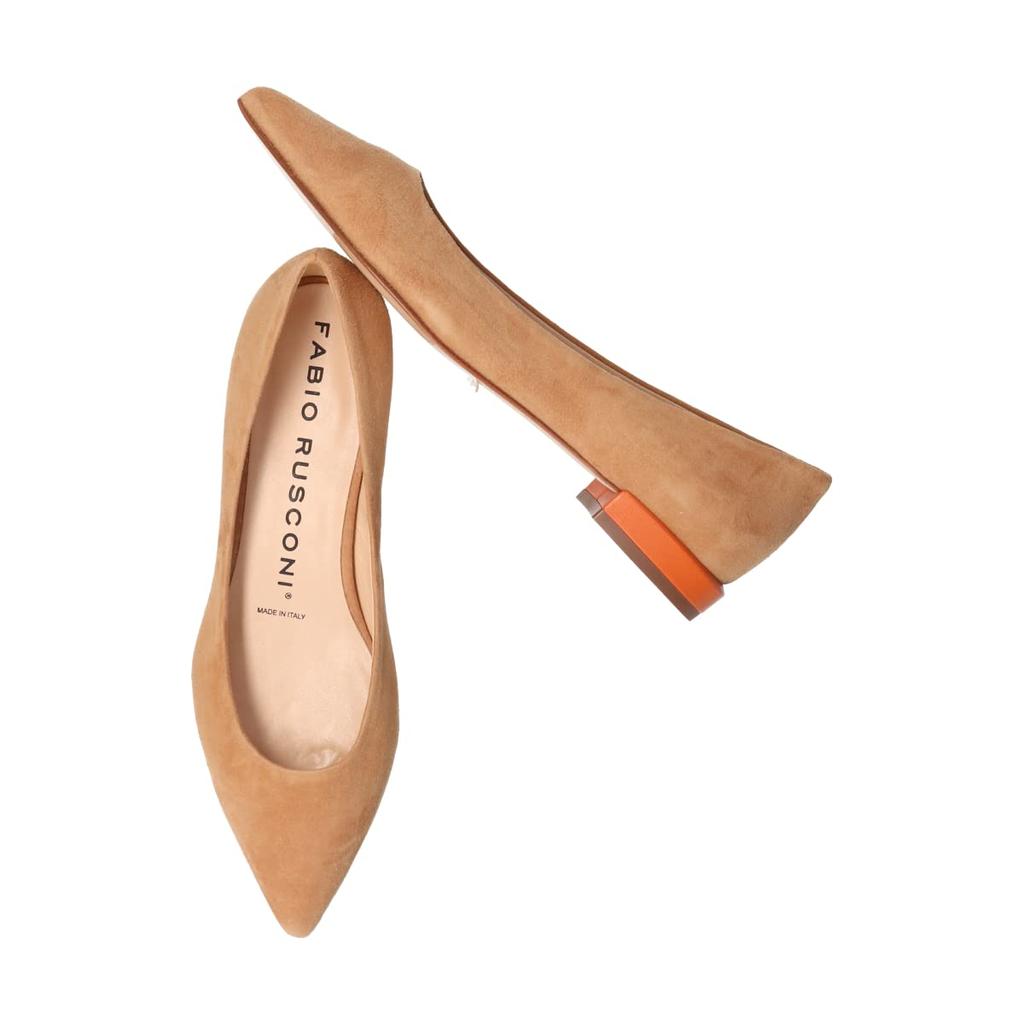 Туфли-лодочки с острым носком и воротником на каблуке F21106 бежевый см [Fabiosconi] женские 24.0