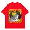 Cheese Muncher Funny Vintage Rat Print TShirt Unisex Unisex Gothic Punk Tshirt Summer Shortsleeved Loose Cotton Hiphop Tshirts