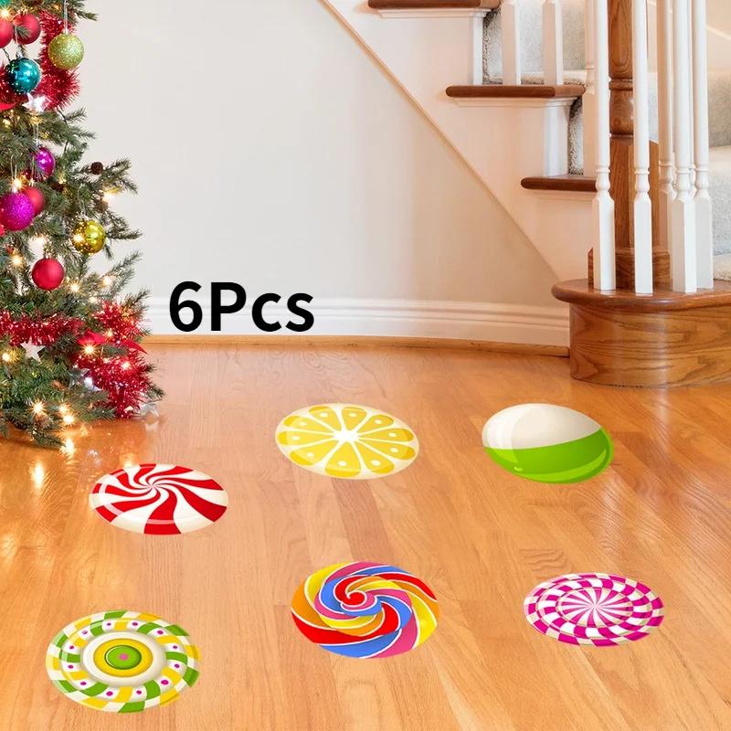 Xiaomi Christmas Candy Pattern Floor Sticker Xmas Wall Decal For Living Room Bedroom Home Holiday Party Decoration Removable Decor