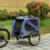 Pet Trailer, Dog Trailer, Bike Trailer, Foldable, Rain Cover, Steel, Grey+Blue, 130 x 73 x 90cm