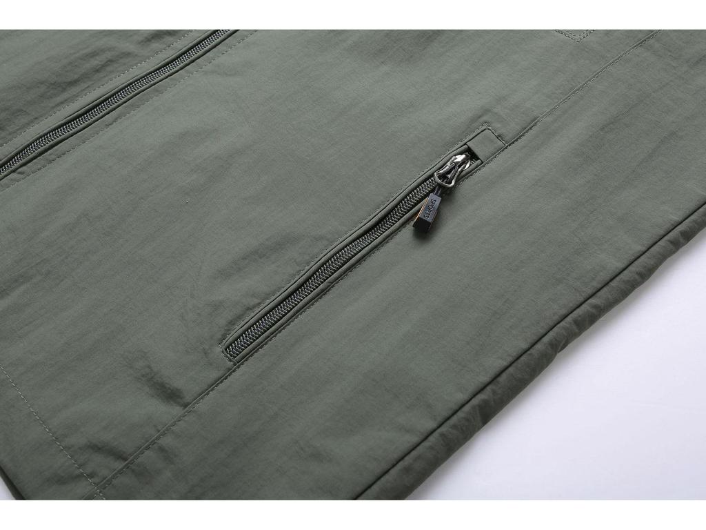 Мужская ветровка средней длины - Весна/Осень, Легкая, Повседневная для улицы, С несколькими карманами, Большого размера