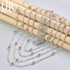 925 Sterling Silver Multi Chain Bead Necklace Fashion Jewelry