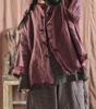 Women Vintage Linen Solid Color Jackets Button Chinese Style Women Clothes Autumn Long Sleeve Coats