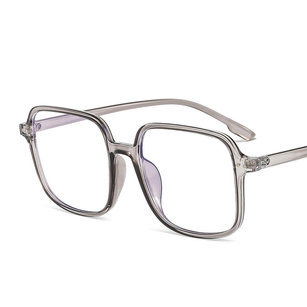 Retro Square, Black Thick Frame Glasses, Female Big Face, Thin And Plain Artifact, Myopia Glasses Frame.