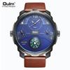 Leisure Trend Men's Quartz Watch Large Dial Compass Multi Time Zone Watch