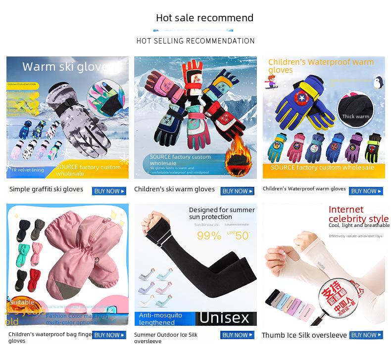 Детские холодные лыжные перчатки на липучках, с пятью пальцами, для детей от 5 до 8 лет, идеально подходят для занятий спортом на открытом воздухе.