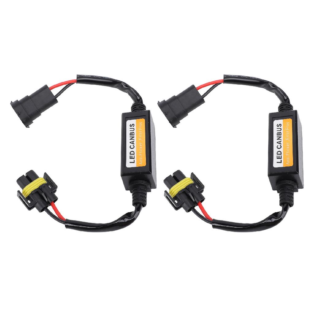 2Pcs LED Headlight Decoder Anti Flickering Harness Error Resistor Canceller Capacitor Canbus Decoder for Vehicle with