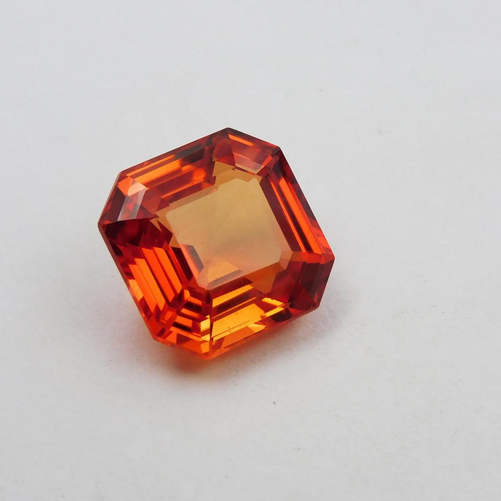 Natural Orange Sapphire Loose Gemstone 8.95 ct Square Cut September Birthstone for Gem Collections