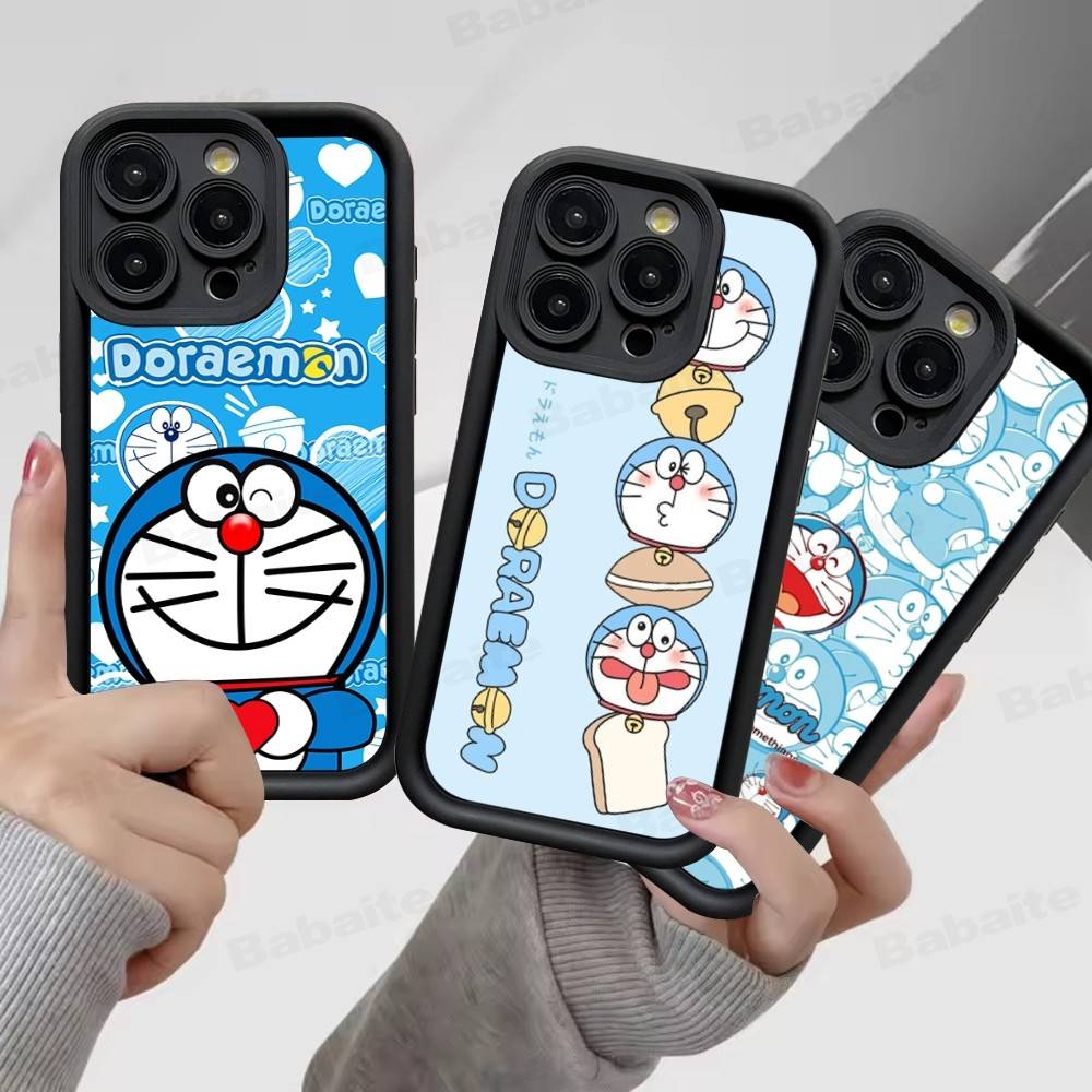 Cartoon Doraemon Silicone Soft Phone Case For IPhone 17 16 14 13 12 11 15 Pro Max Plus Air Cover