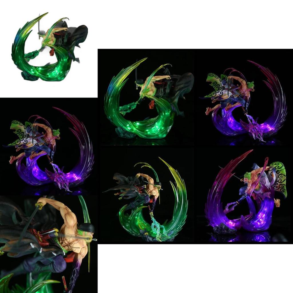 Exquisite Anime One Piece Zoro Ghost Island Glowing Pvc Statue Collectible Display Model