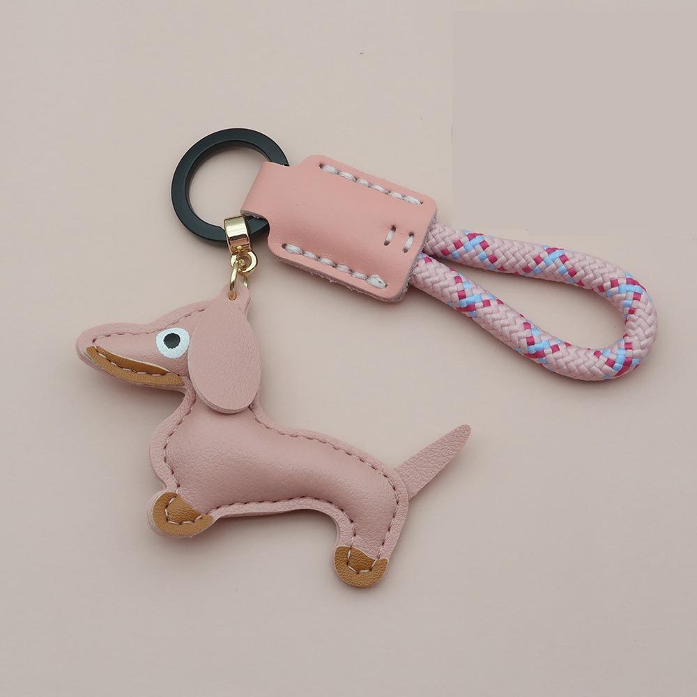 Модный брелок для ключей в виде таксы, мультяшный щенок, сумка, подвеска из искусственной кожи, вешалка, украшение для сумки