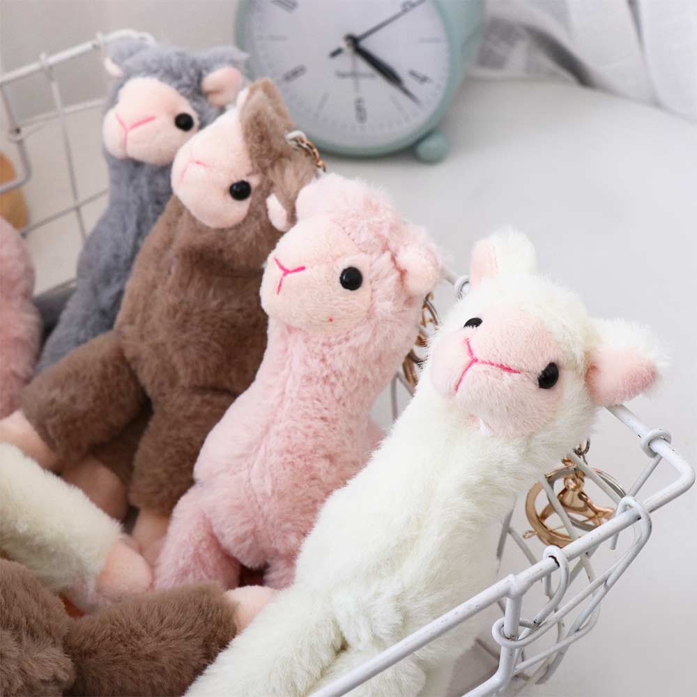 Decoration Handmade Key Trinket Alpaca Keychain Animal Keyring Sheep Key Ring Stuffed Toy Keychain