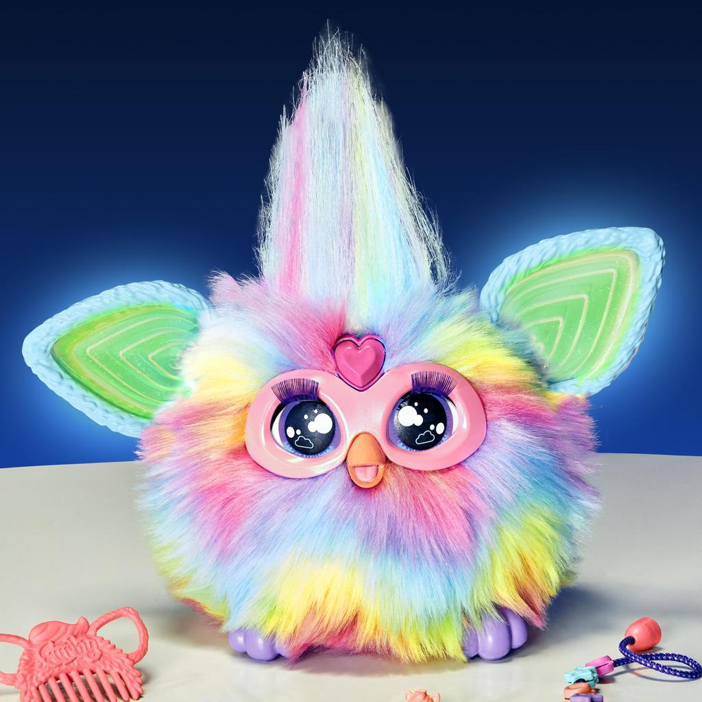 HASBRO Furby Tie-Dye Voice-Responsive Interactive Toy for Boys and Girls Ages 6 and Up, Includes 15 Fashion Accessories, Animatronic Motorized Plush
