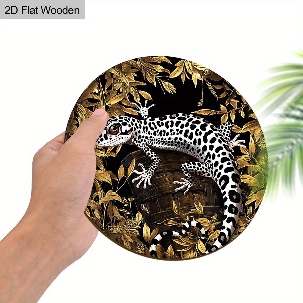 Vintage Gecko Design Wooden Sign for Garden Decor - Unique Decorative Plaque for Home, Tavern, Yard, Porch Decor
