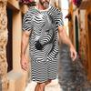 Men's Zebra Print 2pcs Tees Sets Summer Tops Short Sleeve Short Pants Crew Neck Sport Casual Outdoor