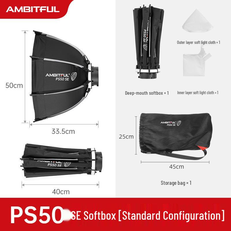 Ambitful Zhijie Восьмиугольный софтбокс для вспышек Godox TT520II и V1 с быстрой установкой