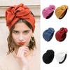 Women Cross Headscarf Solid Color Bow-knot Bandana Soft Breathable Turban Hat Retro Style Headwrap for Short Hair Long Hair Ladies Fashion Accessories