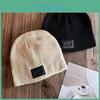 Solid Trendy Color High Top Wool Hat Letter Pattern Youth Streetwear Season Cold