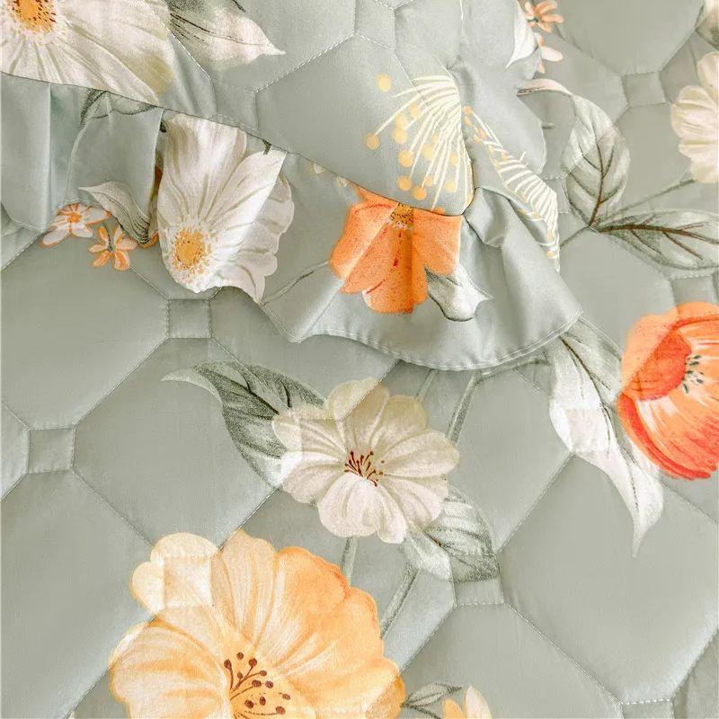 1 шт. Утолщенная Подзорная юбка для кровати в цветочном стиле Постельное белье Двухслойное кружевное покрывало для кровати Домашнее покрывало faldones de cama (Нет наволочки)