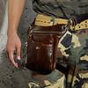 Набедренная сумка Meigardass Genuine Bag для улицы и мужская сумка, Кожаная, Многофункциональная, Для бедра/бедра, Мотоциклов, Использование, Водонепроницаемая, Износостойкая (коричневый