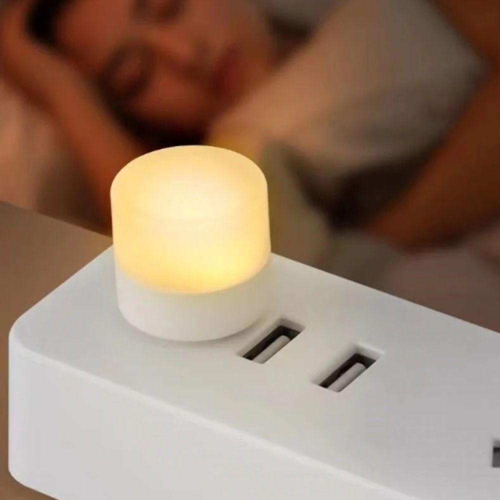 USB-вилка Мини-USB Ночник Теплый белый Мини-размер Теплый белый Ночная лампа Зарядка от мобильного источника питания Защита глаз Светодиодный ночник