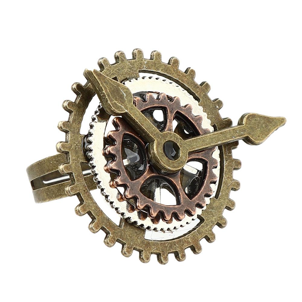 Retro for Women Men Watch 3 Rings Clock Fashion Jewelry Party Jewelry Fingering Copper Rings