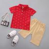 Baby Boy Anchor Pattern Button T-Shirt Clothes Cotton Comfortable Summer Breathable Short Sleeve + Shorts Casual Suit