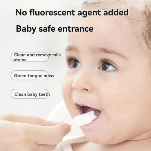 Laeosith Детские ватные палочки для чистки полости рта с покрытием Baby Tan для очистки ротовой жидкости у маленьких детей