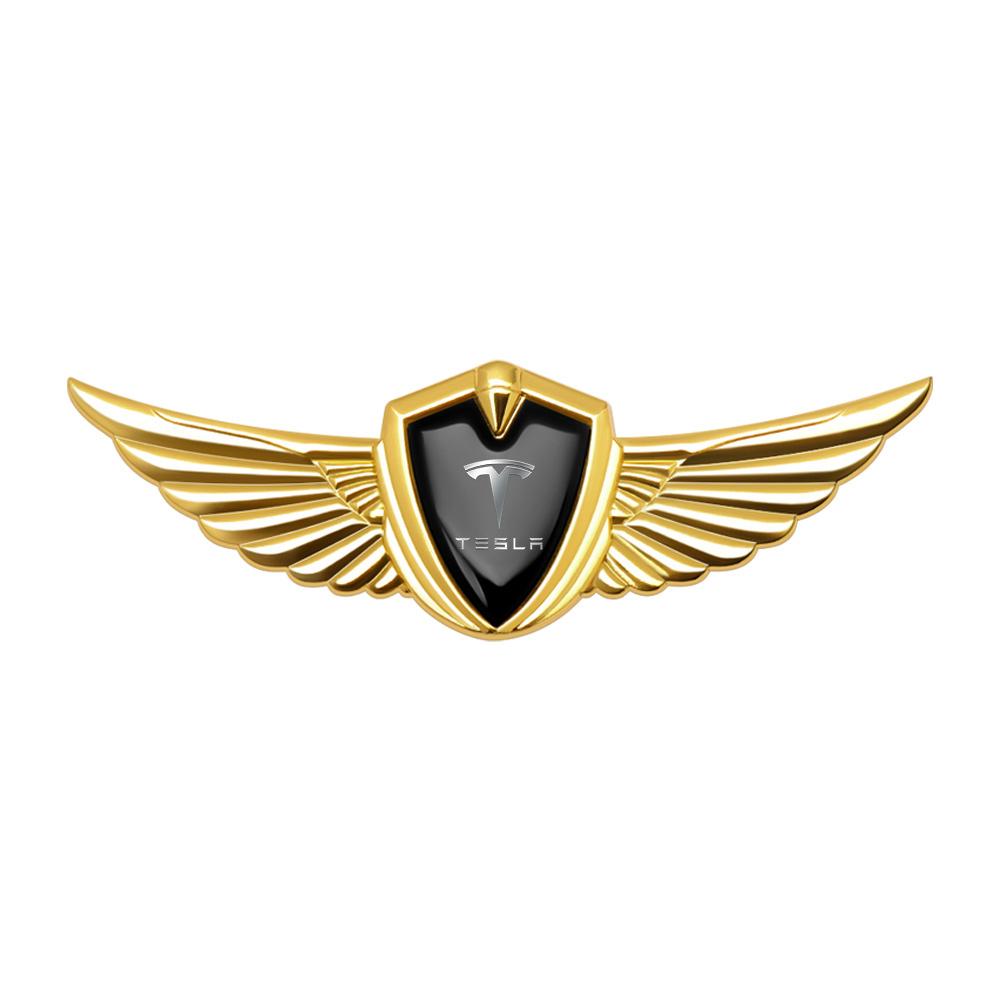 TYTU6 3D Metal Car Body Fender Decoration Badge Sticker Emblem Decal For Tesla Model 3 Y X S Semi Cybertruck Roadster Auto Accessories