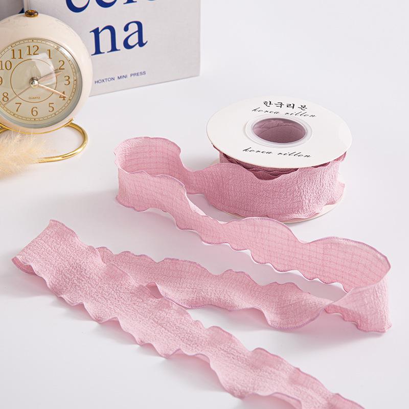 Лента-плиссе в виде листьев лотоса ручной работы длиной 4 см для самостоятельного изготовления цветов для торта и пряжи «рыбий хвост» для льняной упаковки