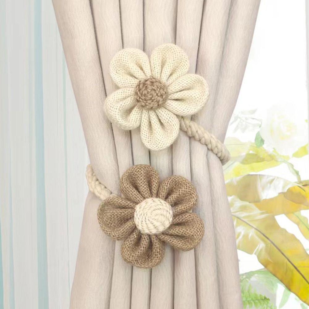 Цветочные завязки для штор ручной работы, элегантный мультяшный подхват для штор в детской комнате