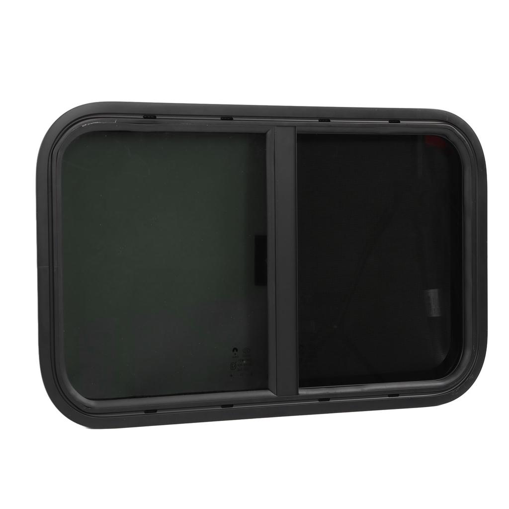 Замена окна на колесах с круглыми углами и сеткой от насекомых для строительной машины с прицепом и кемпером