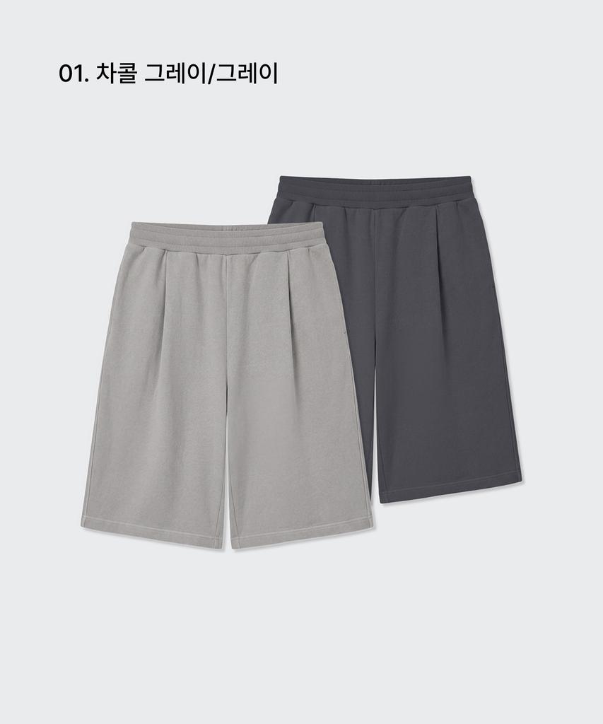 MUSINSA STANDARD Pigment One-Tuck Bermuda Sweatpants 2-Pack