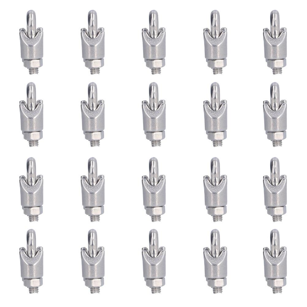 20Pcs 304 Stainless Steel Wire Rope Clamp 1/16 Inch U Bolt Saddle Clamp Hardware Rigging
