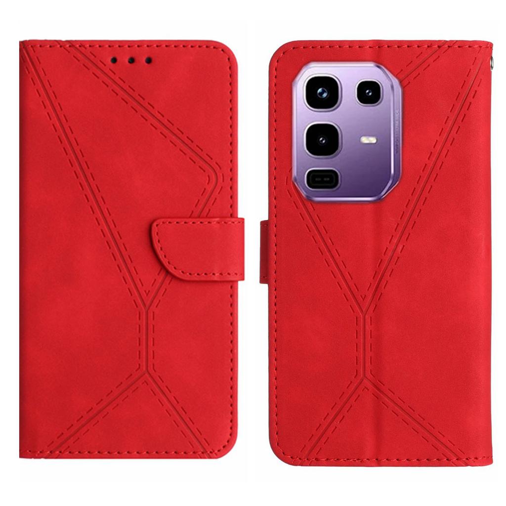 For Infinix Note 50 Pro+ 5G Case Skin Touch Lines Imprinted PU Leather Flip Phone Cover