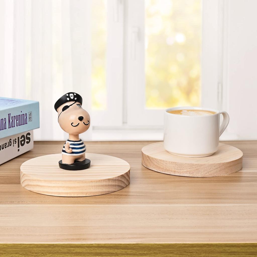 Yangbaga Set of 5 15cm Wood Slices, Unfinished Wood Chips, Round Coasters, DIY Doodles, Wood Pieces, Decorative Wooden Cards, Natural Wood Pendants,