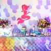 3Pcs Tablecloth Plastic Mermaid Themed Table Cover Waterproof Scratch-resistant Table Cloth for Parties Decoration