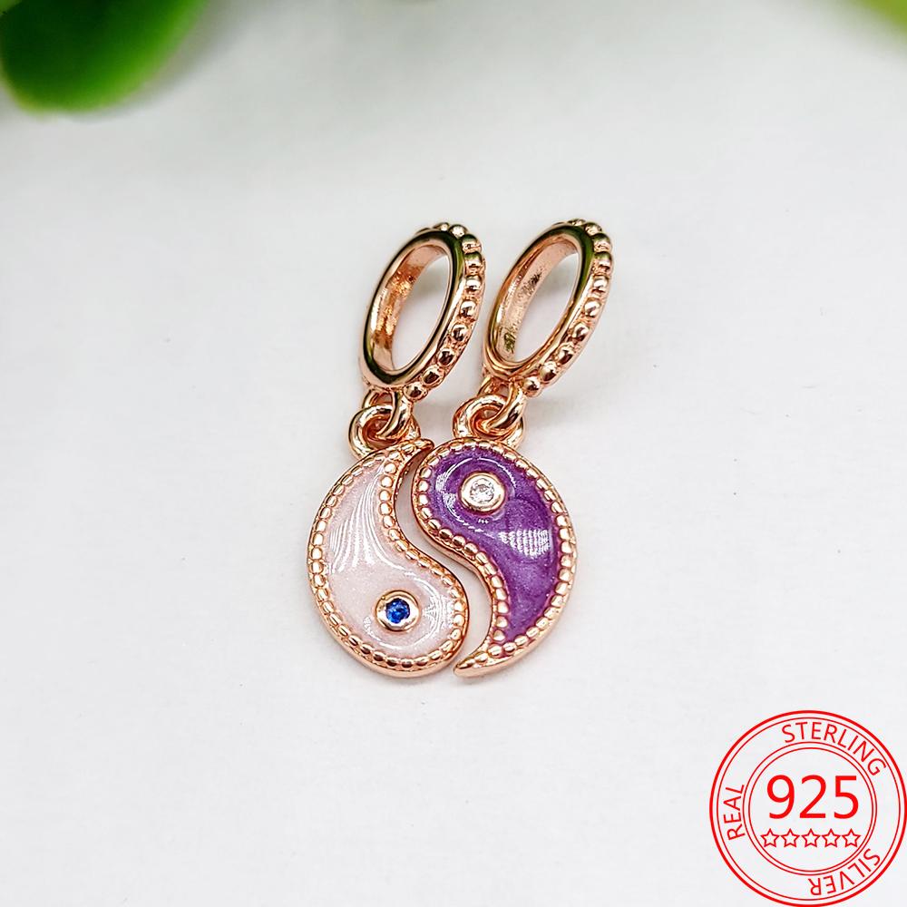 Новый брелок-ключ в виде божьей коровки и сердца, подходит для оригинального модного браслета из стерлингового серебра S925, брелок-подвеска для девочки, подарок