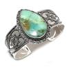 Chrysoprase Gemstone 925 Sterling Silver Cuff Bangle Adjustable