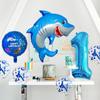 Набор воздушных шаров на тему океана, украшение для детского дня рождения, шары с цифрами