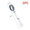 3PCS 304 Stainless Steel Folding Spoon Creative Gift Tableware Outdoor Portable Three Fold Spoon Fork Travel Folding Spoon