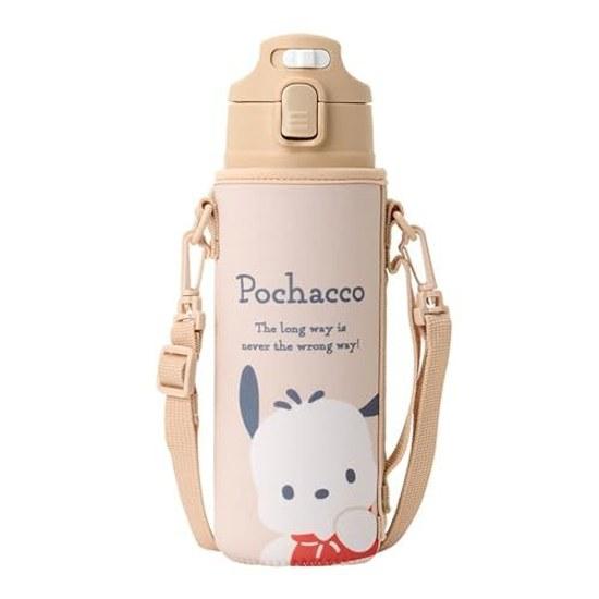 Sanrio Cover Stainless Bottle Pochacco Kids Insulated Capacity 470mL Name Space One-Touch Open Direct Drinking 095672