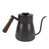 Чайник для кофе 850 мл с термометром, длинным тонким носиком, из нержавеющей стали, деревянной ручкой и гибкой шеей