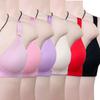 New Breathable Hole Lace Underwear Women's Simple and Comfortable Bra Large Size Steel Rimless Underwear Women
