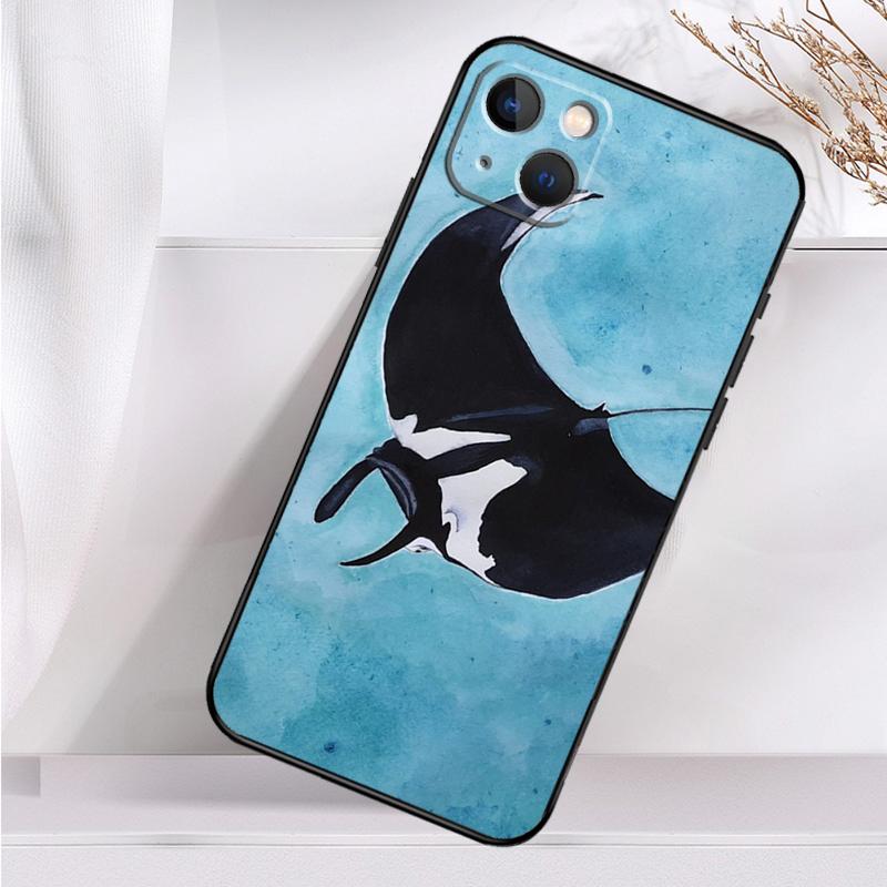 Animal Manta Ray Case For iPhone 14 16 15 Pro Max 11 12 13 Mini 7 8 Plus X XR XS MAX Soft Shockproof Cover