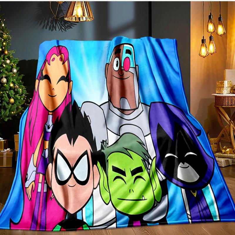 Titans Go! Flannel Blanket, Use for Birthday/Holiday Gift, Soft Blanket for Sofa/Bed/Camping/Office/Tourism Use,All Seasons